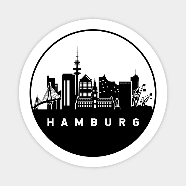 Hamburg Germany Skyline Magnet by ThyShirtProject - Affiliate